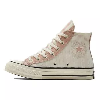 Converse Chuck 70 Striped High Terry Cloth Женские кроссовки Cream Egret Pink-Clay 572701C 35