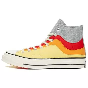 Converse Chuck Taylor All Star 70s Hi Пасхальный фетр Удобные Повседневные и Повседневные Эспадрильи с высоким верхом Унисекс Серый Оранжевый 36.5