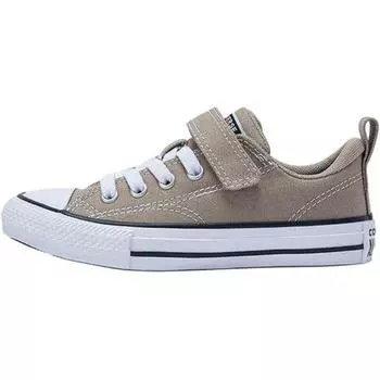 Converse Chuck Taylor All Star EasyOn Low PS Malden Street - винтажные детские кроссовки Cargo бежевого цвета, белого и черного цвета A10764C 34