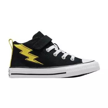 Converse Chuck Taylor All Star EasyOn Mid PS Malden Street - Кроссовки Electric Bolt Kids черные золотисто-белые A10392C 28