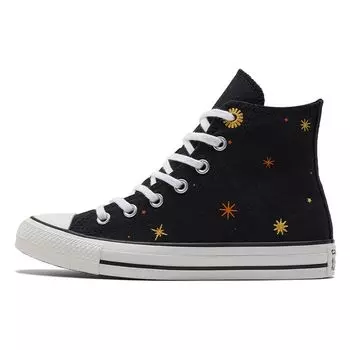 Converse Chuck Taylor All Star Galaxy Pattern модные удобные нескользящие прочные высокие парусиновые туфли женские кроссовки черные желтые A02885C 35