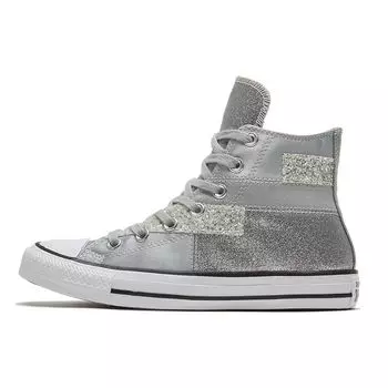 Converse Chuck Taylor All Star High Ash Stone Glitter Женские кроссовки Серый Черный Белый 569426C
