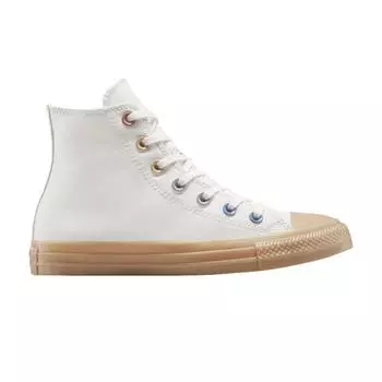 Converse Chuck Taylor All Star High Double Patch Women Sneakers White Vintage-White Gum-Light-Brown A15746C 37.5