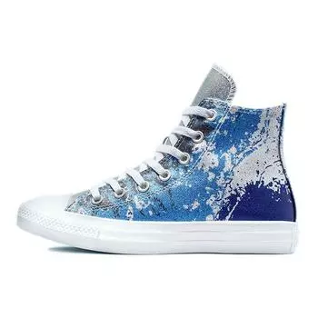 Converse Chuck Taylor All Star High Hybrid Shine - Женские кроссовки с градиентным синим University-Blue Jp-Blue White 571376C 38