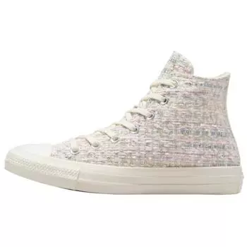 Converse Chuck Taylor All Star High Tweed Shimmer Unisex Sneakers Cream Blush-Hush Lotus-Pink A12739C 36.5