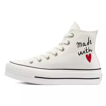 Converse Chuck Taylor All Star Lift High Valentines Day — винтажные белые кроссовки унисекс Egret Black 571119C 41.5
