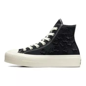 Converse Chuck Taylor All Star Lift High 3D Flowers Женские кроссовки Black Egret A09099C 37.5