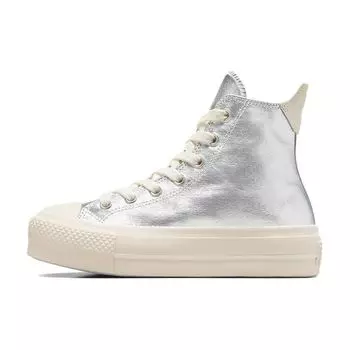 Converse Chuck Taylor All Star Lift High Metallic - Чистый серебристый женские кроссовки Natural-Ivory A09902C 37