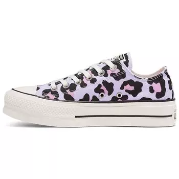 Converse Chuck Taylor All Star Lift Low Leopard Женские кроссовки разноцветные винтажно-белые мульти 568003C