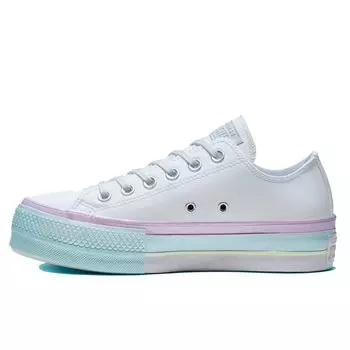 Converse Chuck Taylor All Star Lift Low White Lilac Blue Женские кроссовки Lilac-Mist Polar-Blue 566156C