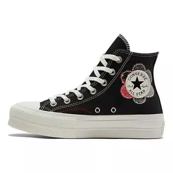 Converse Chuck Taylor All Star Lift Platform Высокие женские лоскутные кроссовки Black Egret Red A05194C 35