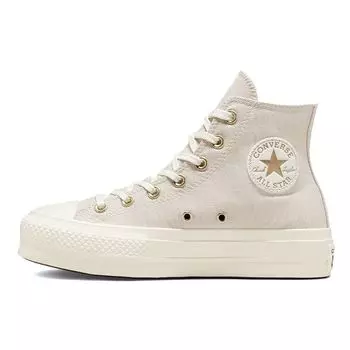 Converse Chuck Taylor All Star Lift Platform High Golden Elements Женские кроссовки Кремовый Desert-Sand Egret A02205C
