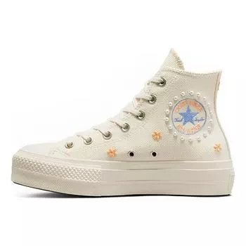 Converse Chuck Taylor All Star Lift Platform High Pearls Женские кроссовки кремового цвета натурального цвета слоновой кости Royal-Pulse A05972C 36.5