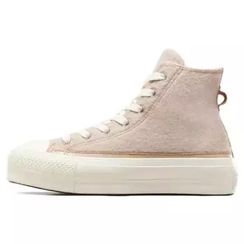 Converse Chuck Taylor All Star Lift Platform High Faux Mohair - Женские кроссовки Egret кремового цвета Epic-Dune A07944C 40