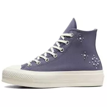 Converse Chuck Taylor All Star Lift Platform High Pearls & Studs - Lavender Ash Women Sneakers Purple Egret Black A12513C 37.5