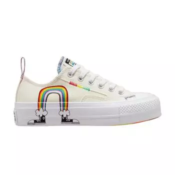 Converse Chuck Taylor All Star Lift Platform Low Pride Кроссовки унисекс Кремовый Egret University-Red A02264C 46.5