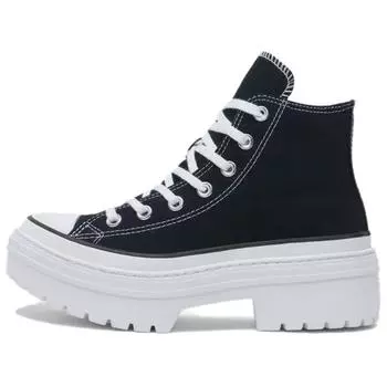 Converse Chuck Taylor All Star Lugged Heel Platform High Black White Women Sneakers Egret A08258C 36.5