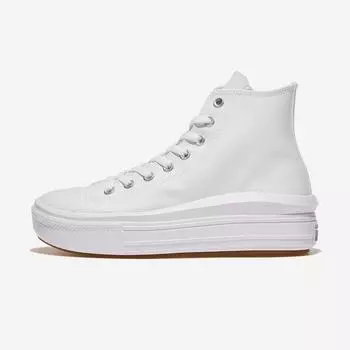 [CONVERSE] Chuck Taylor All Star Move кожаные белые Hi,A04295C, 1010095087, БЕЛЫЙ/ЧЕРНЫЙ/БЕЛЫЙ 260