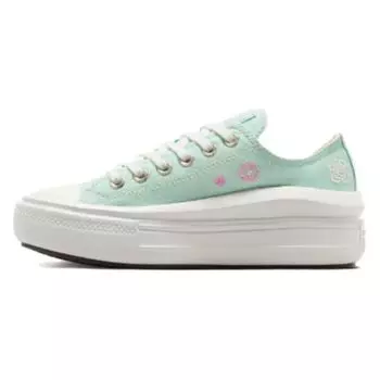 Converse Chuck Taylor All Star Move на платформе, низкие летние женские кроссовки с вышивкой, синие, липкие, алоэ, зеленые, Egret A10823C 37