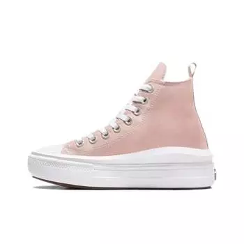 Converse Chuck Taylor All Star Move Platform High GS Static Pink Kids Sneakers White Black A08745C 36