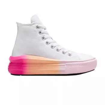 Converse Chuck Taylor All Star Move Platform High GS Bright Ombre Детские кроссовки Белый Stardust-Сиреневый A07372C 37
