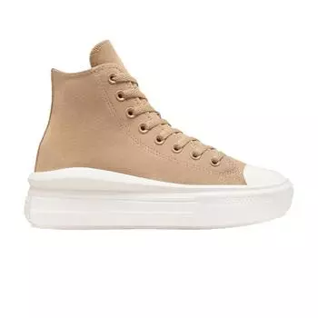 Converse Chuck Taylor All Star Move Platform High Colorful Suede - женские кроссовки цвета кофе и рома Tan Egret Black A11145C 37
