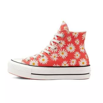 Converse Chuck Taylor All Star Platform High Camp Daisies Женские кроссовки Красный Белый Желтый 568930C