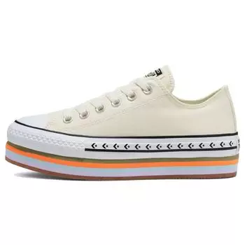Converse Chuck Taylor All Star Platform Low Sunblocked - Женские кроссовки Egret Cream Total-Orange Gum 567847C