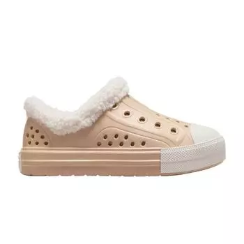 Converse Chuck Taylor All Star Play Lite CX Low PS Sherpa - теплые детские кеды Quarry Tan Egret A10041C 33.5