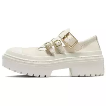 Converse Chuck Taylor All Star Женские кроссовки с выступом на каблуке Mary Jane Platform Low Egret Gold Cream A10617C 37