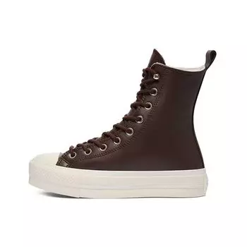 Converse Chuck Taylor All Star Женские кроссовки Mountain Club на сверхвысокой платформе Коричневые Dark-Root Egret 570027C 41.5