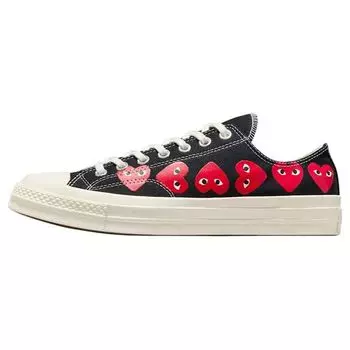 Converse Comme des Garons PLAY x Chuck 70 Low Multi Heart — черные кроссовки унисекс High-Risk-Red Egret A08149C 42