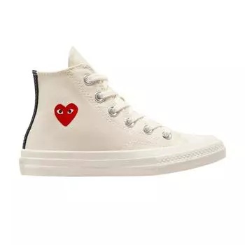 Converse Кроссовки Comme des Garons PLAY x Chuck 70 High PS Single Heart - молочные детские кремовые красные черные A08803C 28