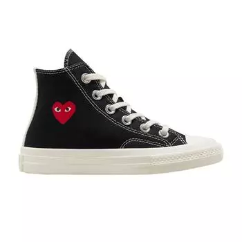 Converse Кроссовки Comme des Garons PLAY x Chuck 70 High PS Single Heart - черные детские кроссовки Egret Red A08802C 28