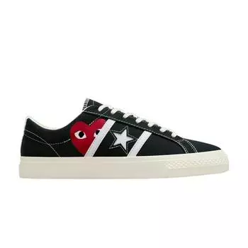 Converse Comme des Garons PLAY x One Star Academy Pro Black Egret Unisex Sneakers Red A09870C 40