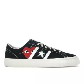 Converse Comme des Garons PLAY x One Star Academy Pro Black Egret Unisex Sneakers Red A09870C 42