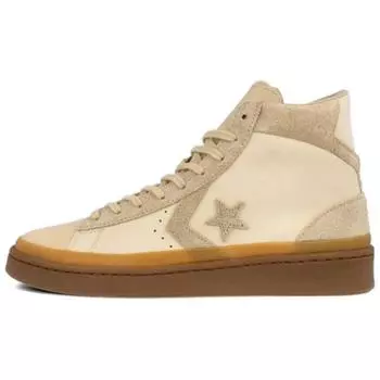 Converse Cons Pro Leather Vintage Casual Non-Slip and Abrasion Resistant High-Top Board Shoes Unisex Brown 35