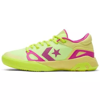 Converse G4 Round-toe Lace-up Mesh Low-Top Practical Basketball Shoes Unisex Yellow Pink 35