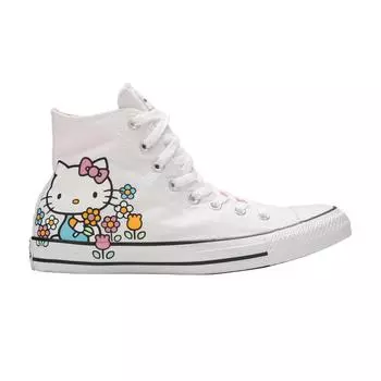 Converse Hello Kitty x Chuck Taylor All Star Hi Flowers Женские кроссовки Белый Розовый 164629F