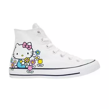 Converse Hello Kitty x Chuck Taylor All Star High Flowers Женские кроссовки Белый Розовый 164629C