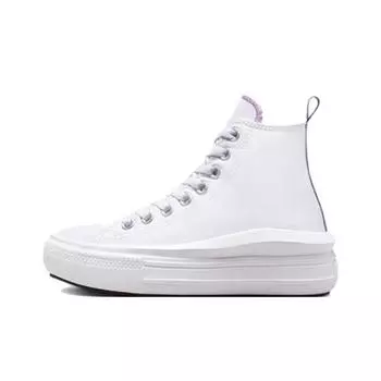 Converse Кеды Chuck Taylor All Star Move Platform GS Белые Пиксельно-фиолетовые Детские A03667C 38