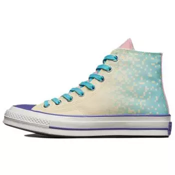 Converse Кеды Chuck Taylor All Star в стиле ретро, классические высокие из парусины, унисекс, светло-желтые и синие, 1970-е 35