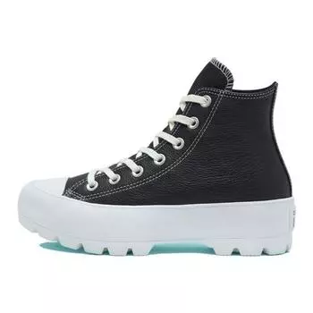 Converse Кожаные высокие черно-белые женские кроссовки Chuck Taylor All Star Lugged 567164C