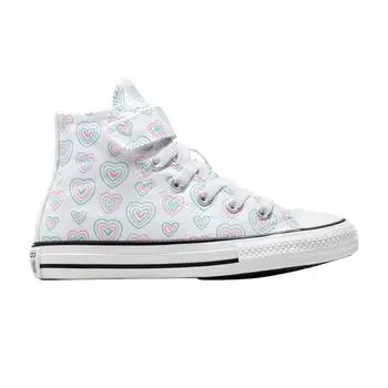 Converse Кроссовки Chuck Taylor All Star EasyOn High PS Hearts для детей, белые, розовые, A08377C 28