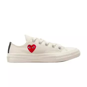Converse Кроссовки Comme des Garons PLAY x Chuck 70 Low PS Single Heart - молочные детские кремовые красные черные A08807C 31