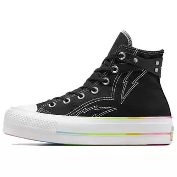 Converse Кроссовки унисекс Chuck Taylor All Star Lift Platform High Pride 2024, черно-белые Chaos-Fuschia A10218C 35