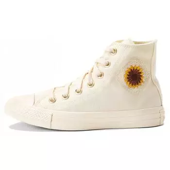 Converse Кроссовки унисекс Chuck Taylor All Star High Festival с цветочным принтом Кремовые Egret Светло-Золотые A03514C 35