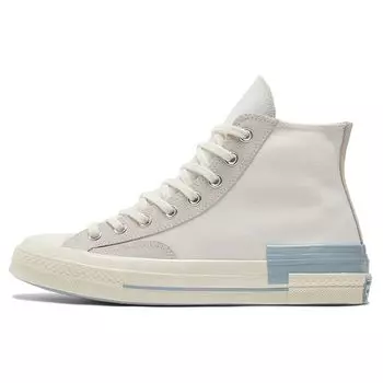 Converse 1970-х Chuck Taylor Кристальный пэчворк Деконструированные парусиновые кеды Унисекс Белый Синий 173100C 35