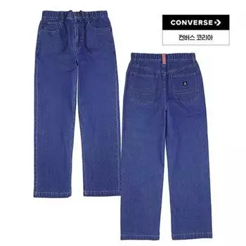 Converse Мешковатые джинсовые брюки с открытым подолом, средний светлый индиго 10027289 A01 75