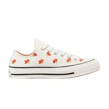 Converse Мужские кроссовки Chuck 70 Low с вышивкой Garden Party White Egret Bright-Poppy 570916C 35